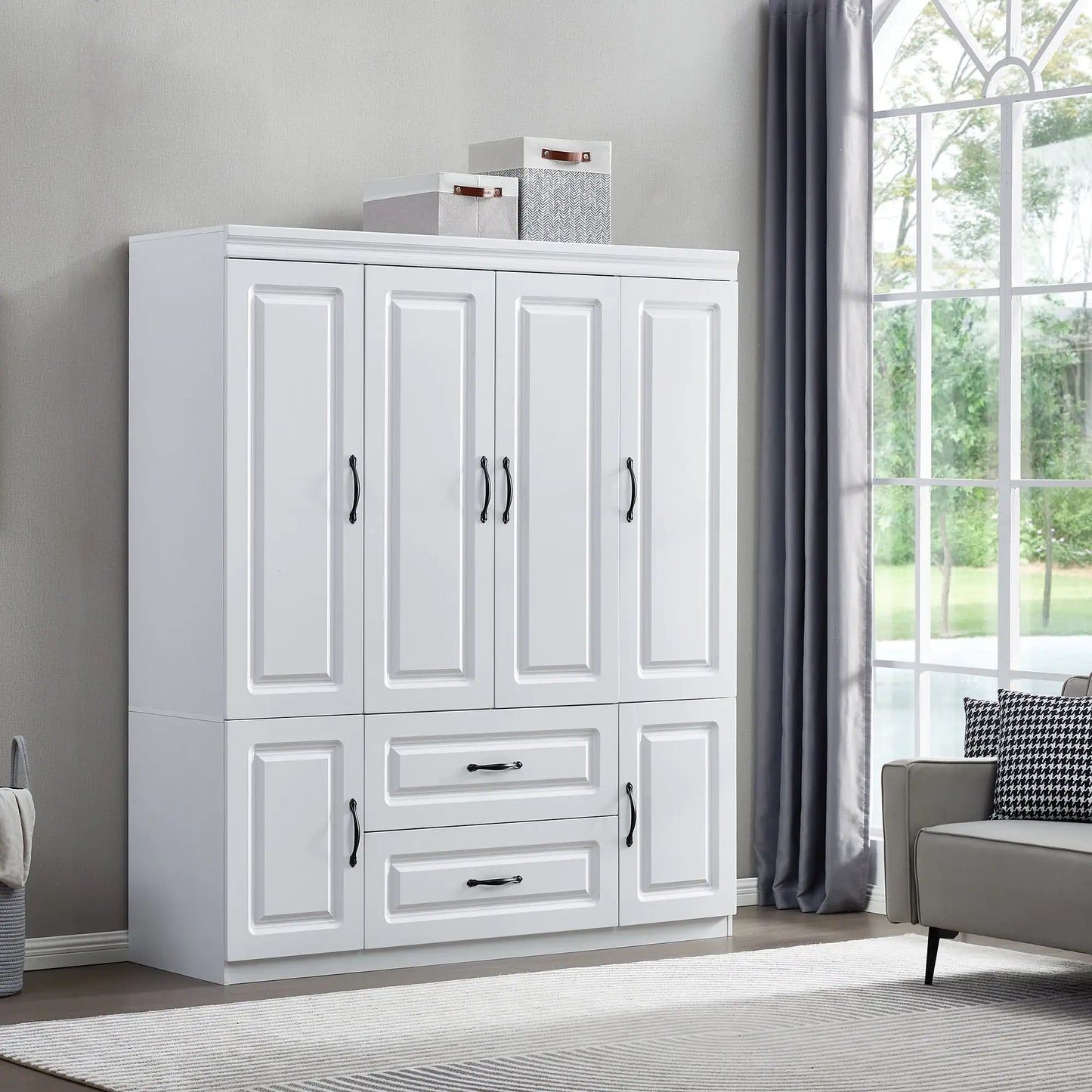 Elegant Wood Clothes Armoire