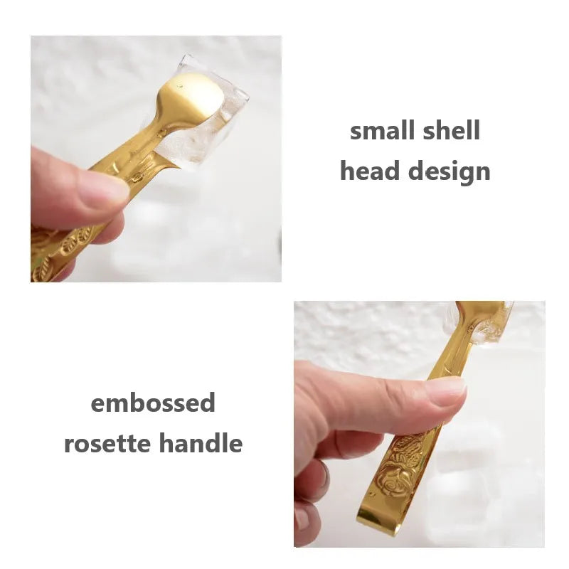 Rose Pattern Handle Food Tong