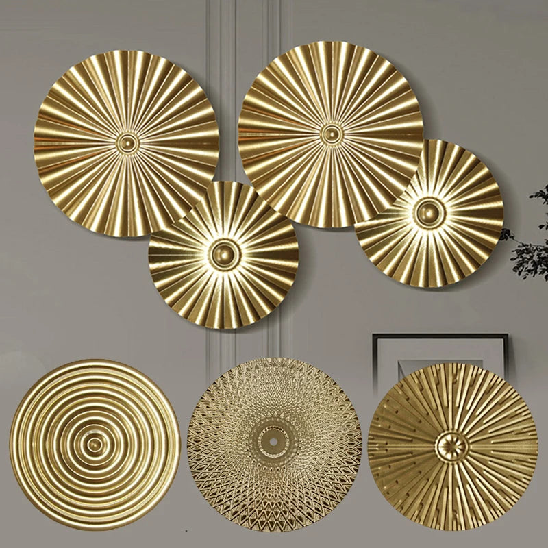 Nordic Iron Wrought Wall Hanging Decoration Luxury Gold
