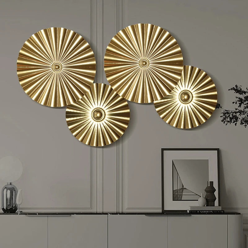 Nordic Iron Wrought Wall Hanging Decoration Luxury Gold