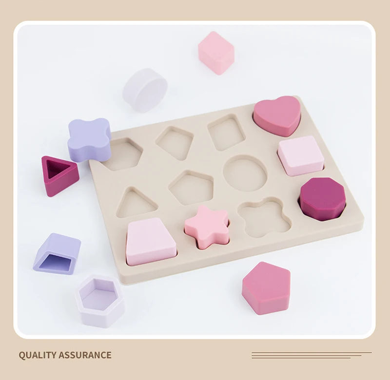 Montessori Silicone Puzzles Geometric Shape