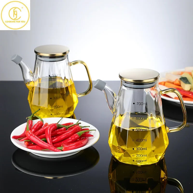 500/700/900ml Glass Diamond Oil Bottle