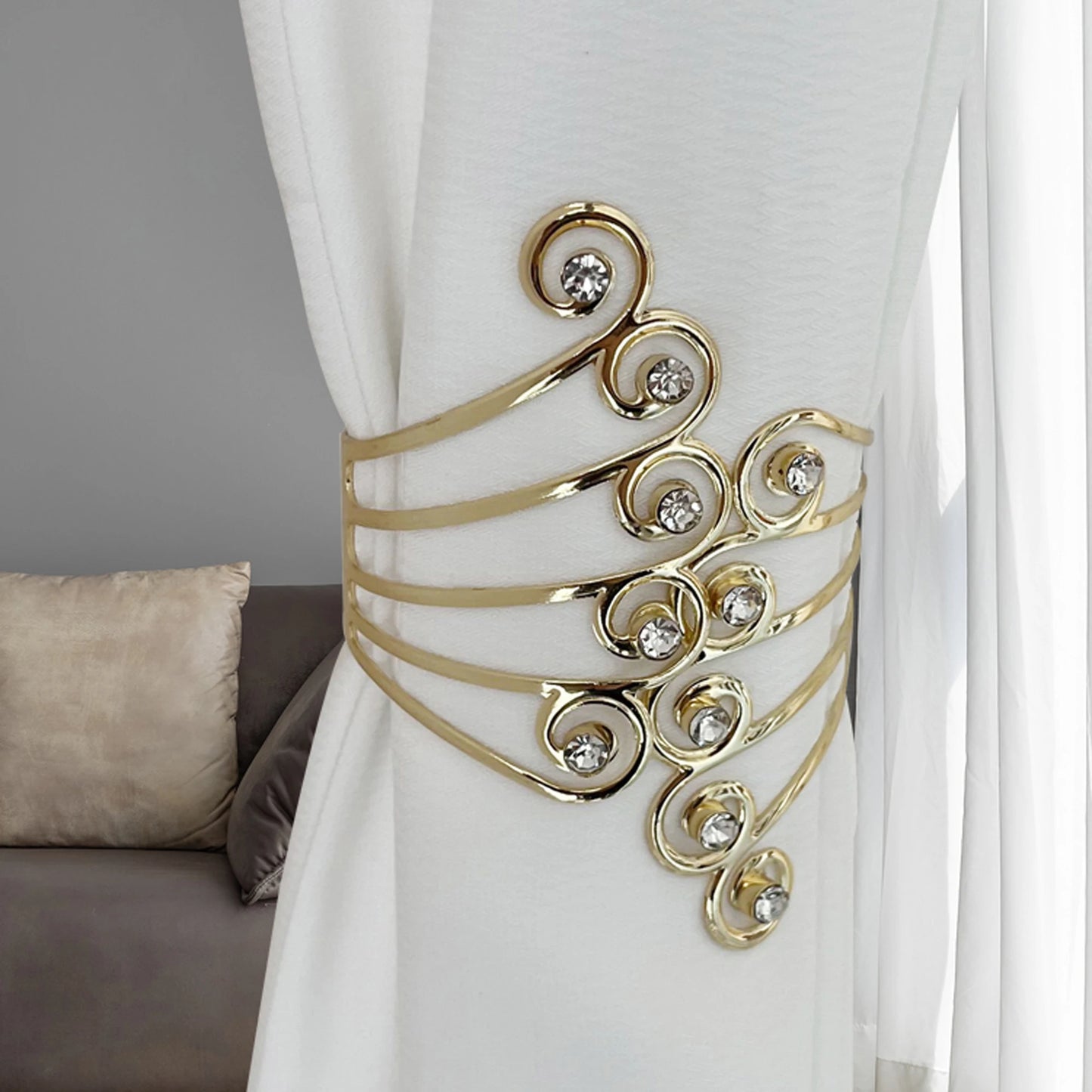 2pcs Luxury Metal Gold/Silver  Curtain Tiebacks