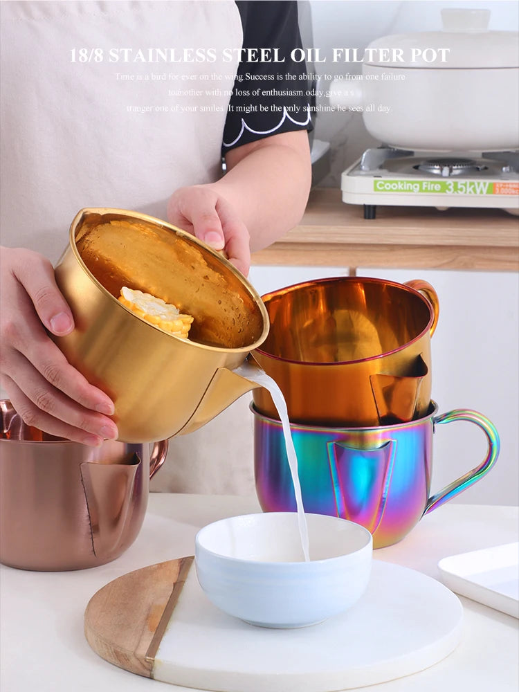 1000ML Soup Filter Stainless Steel Bowl