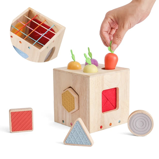 Baby Wooden Silicone Radish Theme Toy Box