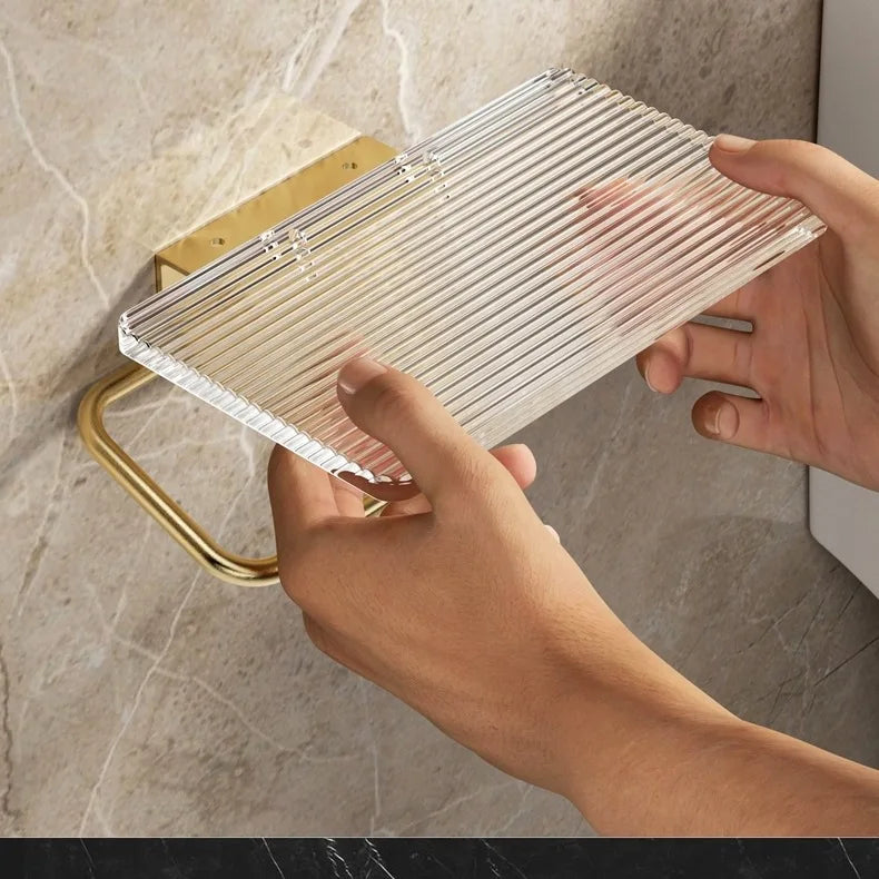 Luxury Gold Toilet Paper Holder with Shelf