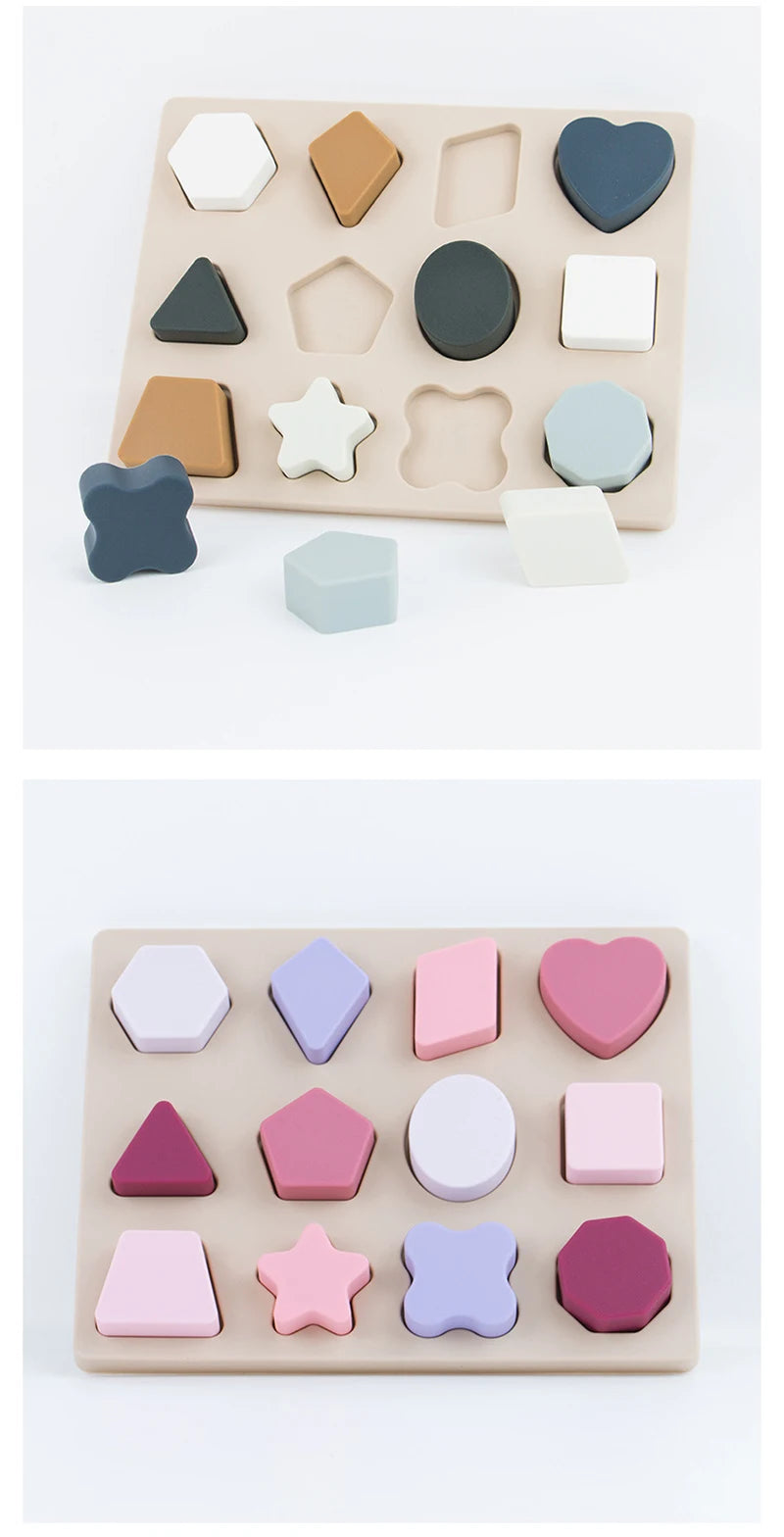 Montessori Silicone Puzzles Geometric Shape