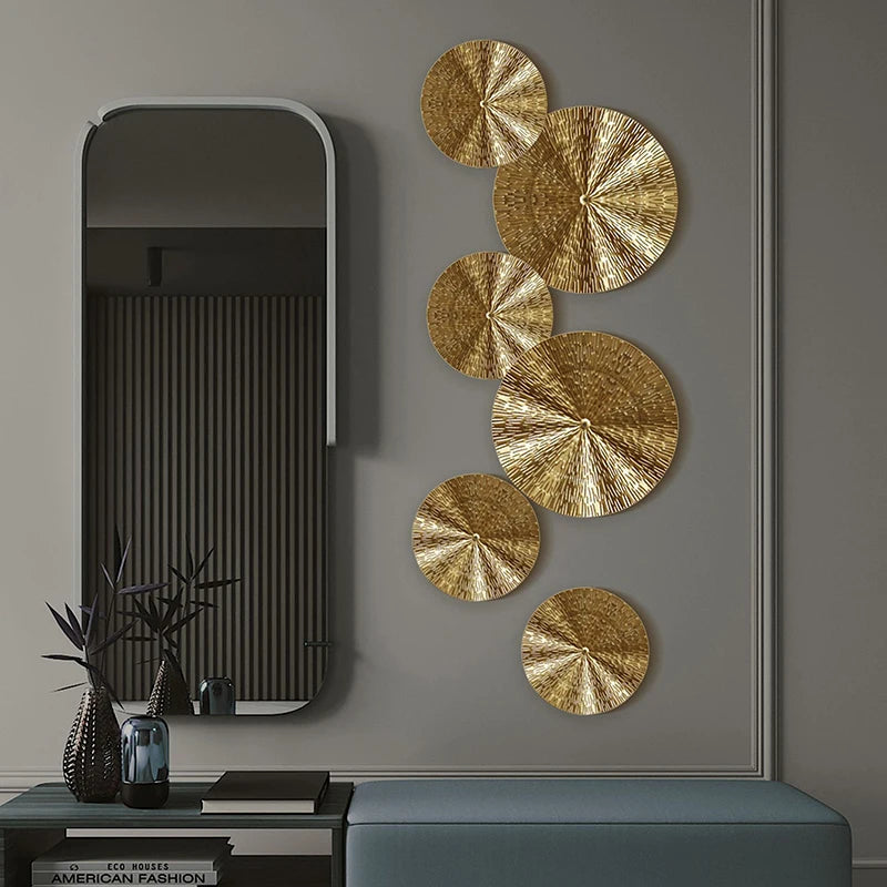 Nordic Iron Wrought Wall Hanging Decoration Luxury Gold
