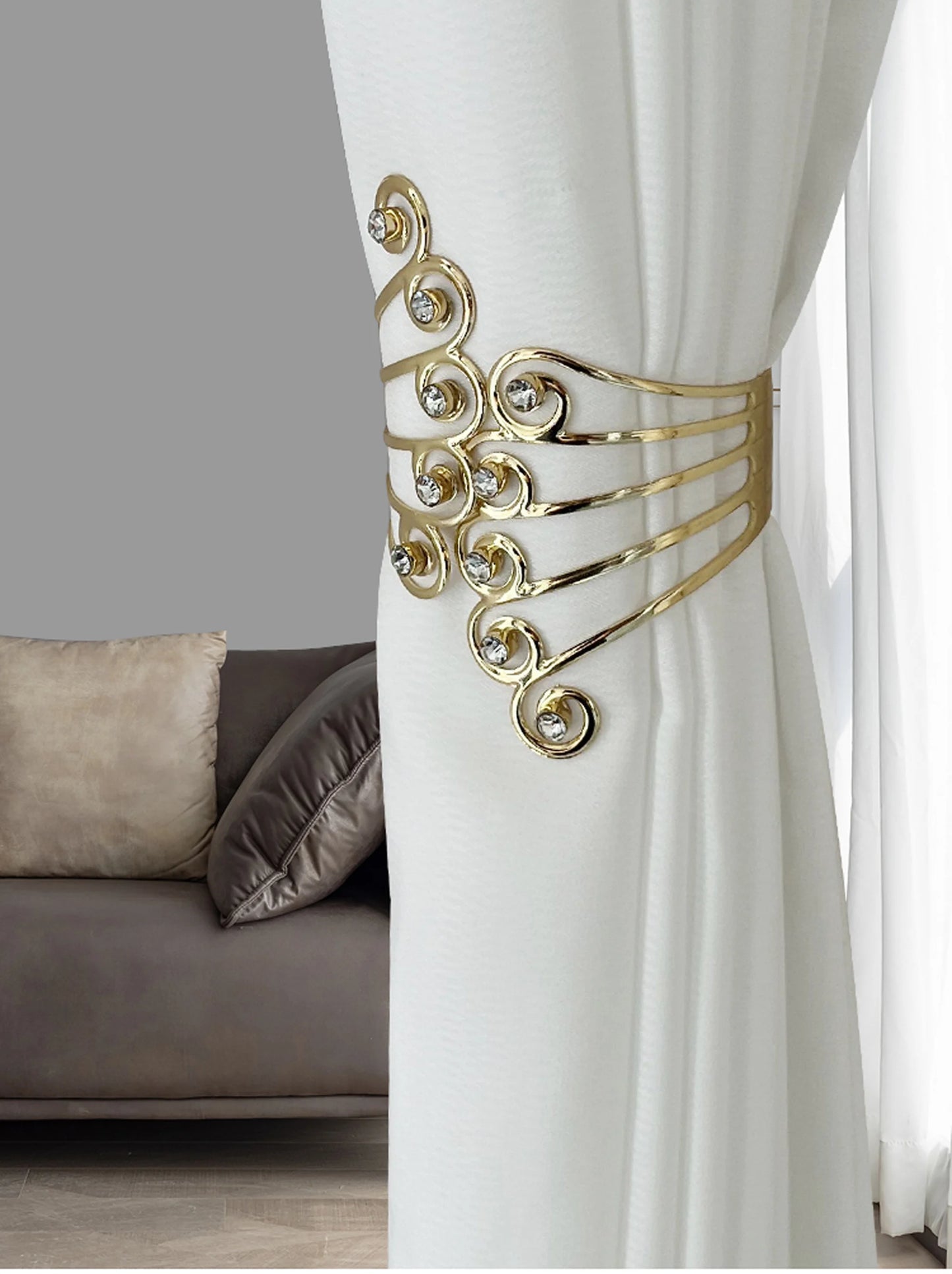 2pcs Luxury Metal Gold/Silver  Curtain Tiebacks