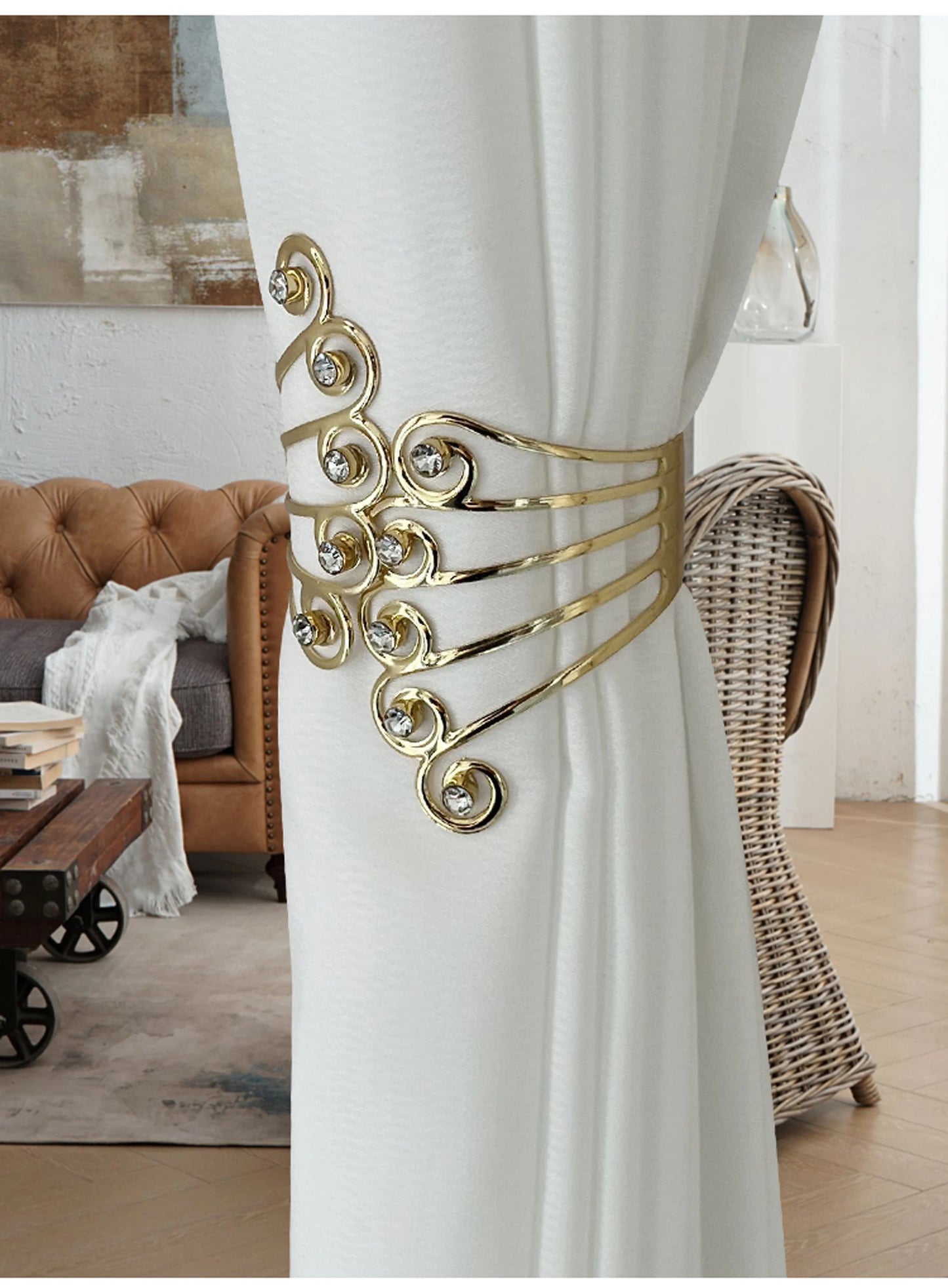 2pcs Luxury Metal Gold/Silver  Curtain Tiebacks