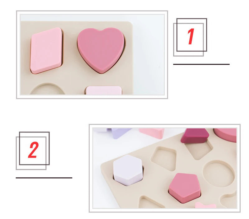 Montessori Silicone Puzzles Geometric Shape