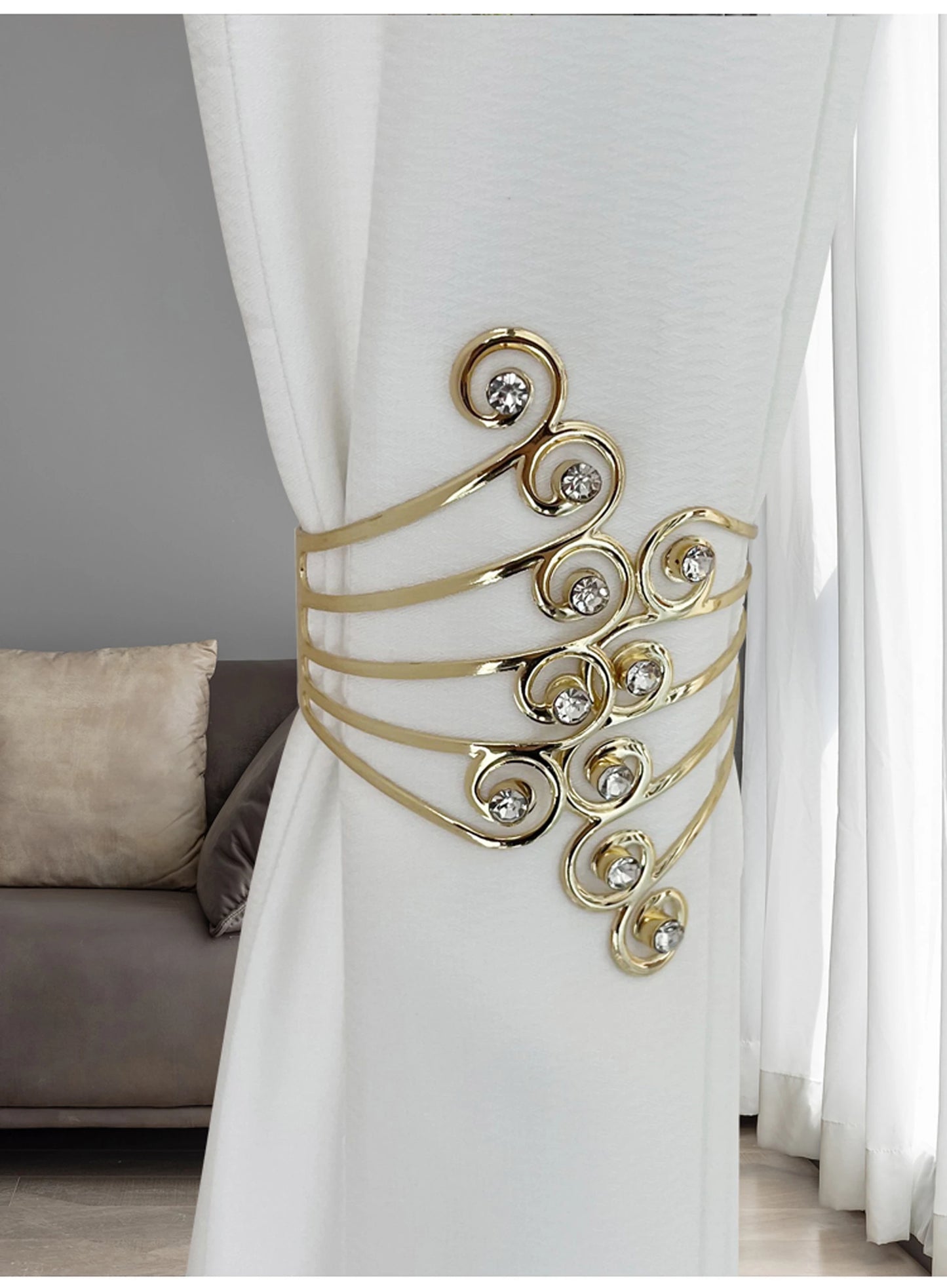 2pcs Luxury Metal Gold/Silver  Curtain Tiebacks