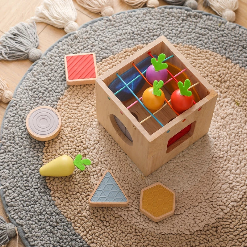 Baby Wooden Silicone Radish Theme Toy Box
