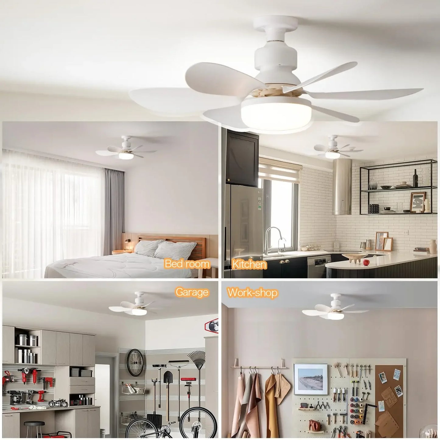LED 30W Ceiling Fan Light E27 with Remote Control for Dimming 85-265V
