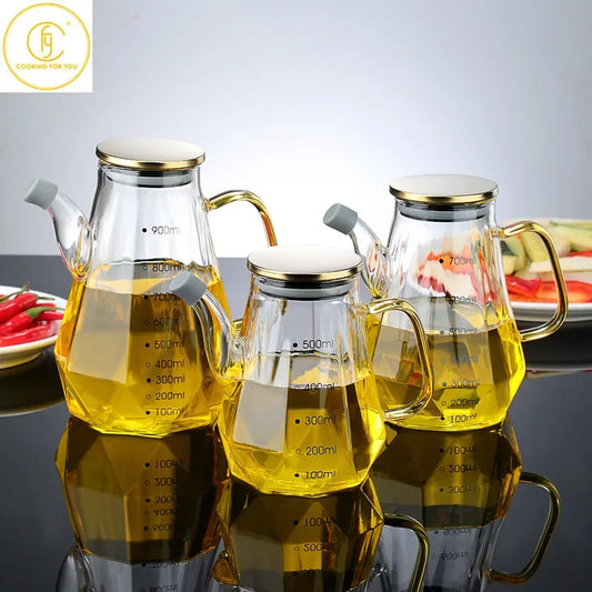 500/700/900ml Glass Diamond Oil Bottle