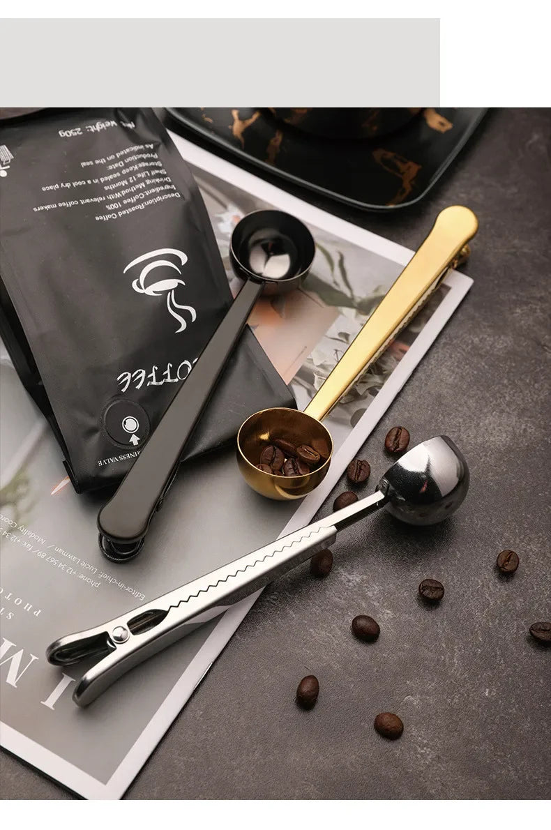 Two-in-one Coffee Spoon Sealing Clip