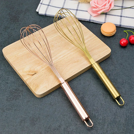 1Pcs Gold Stainless Steel Egg Beater