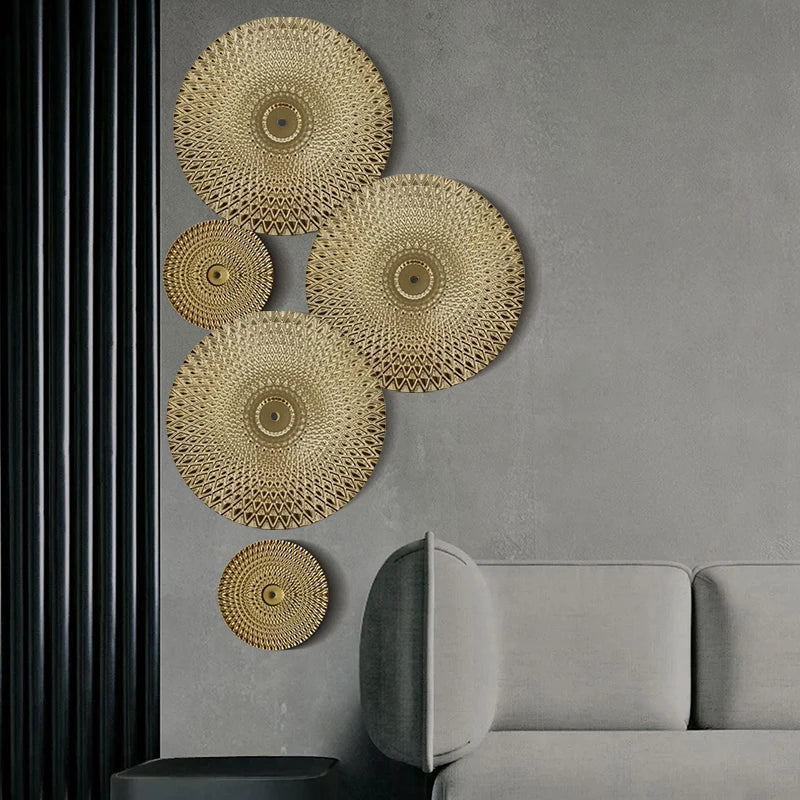 Nordic Iron Wrought Wall Hanging Decoration Luxury Gold