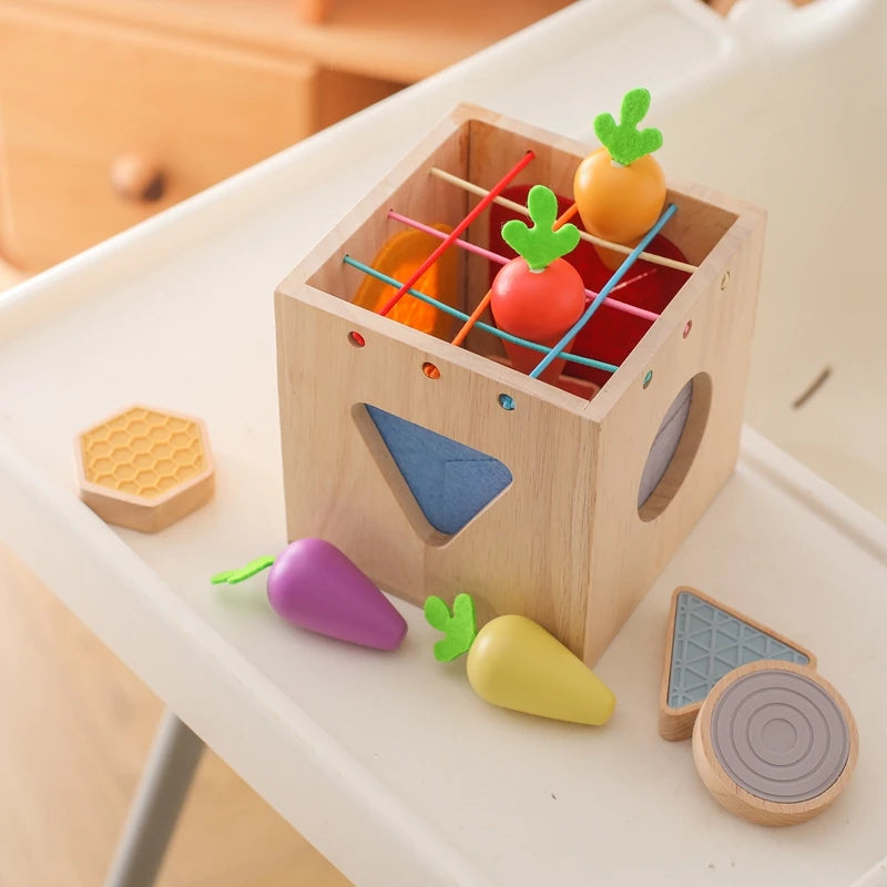 Baby Wooden Silicone Radish Theme Toy Box
