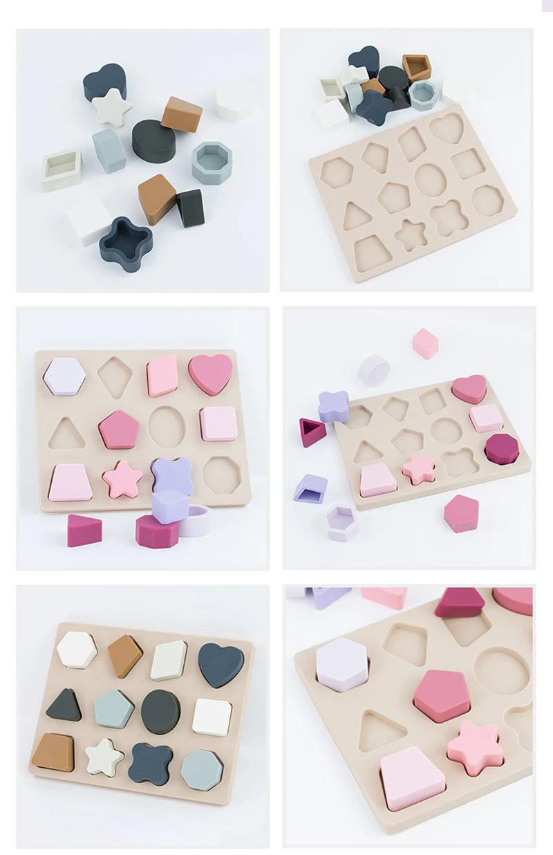 Montessori Silicone Puzzles Geometric Shape