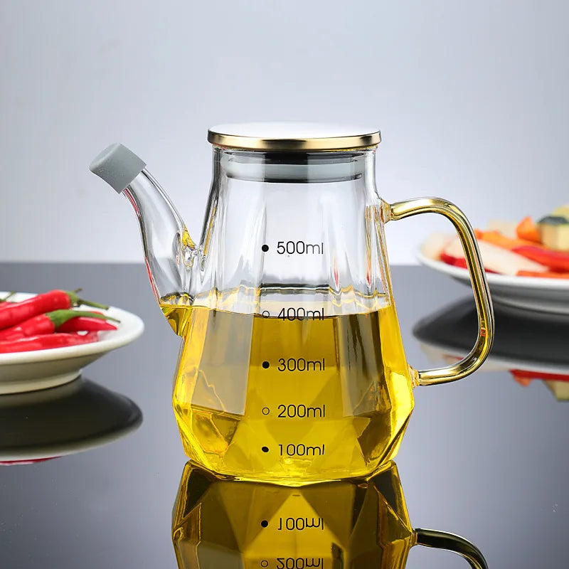 500/700/900ml Glass Diamond Oil Bottle