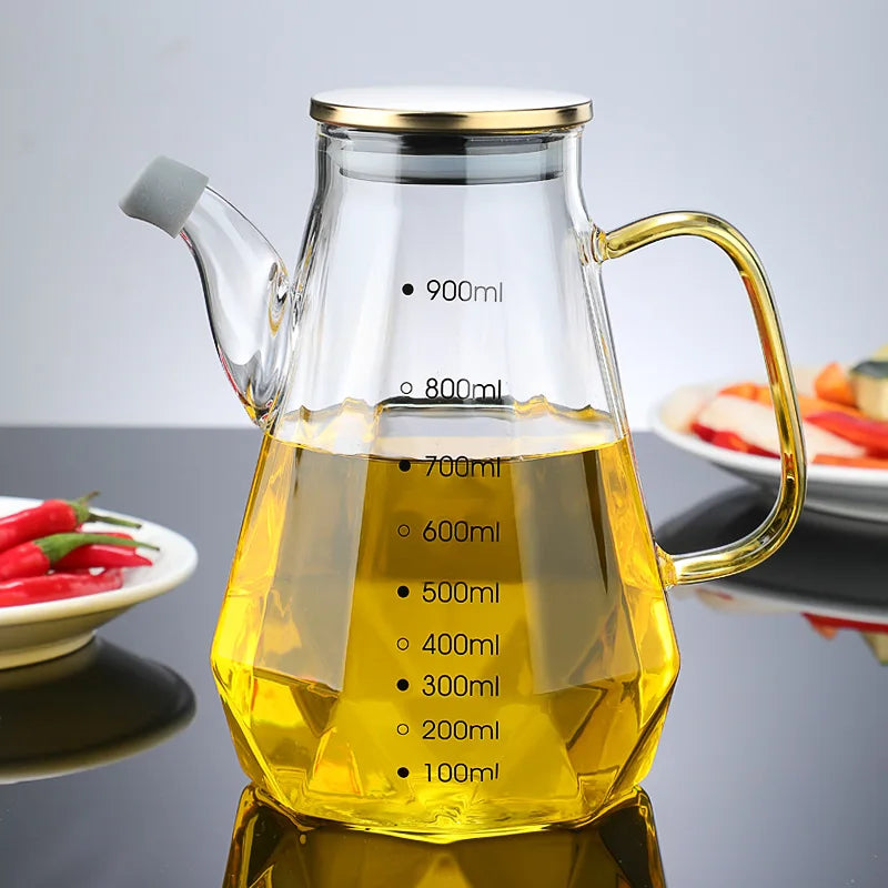 500/700/900ml Glass Diamond Oil Bottle