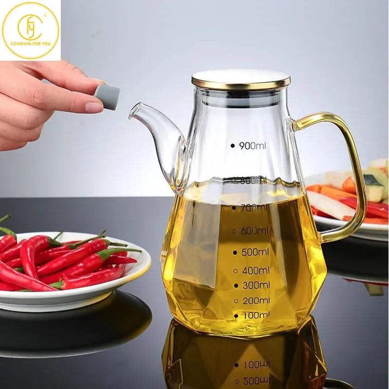 500/700/900ml Glass Diamond Oil Bottle