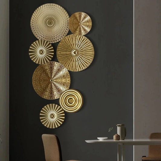 Nordic Iron Wrought Wall Hanging Decoration Luxury Gold