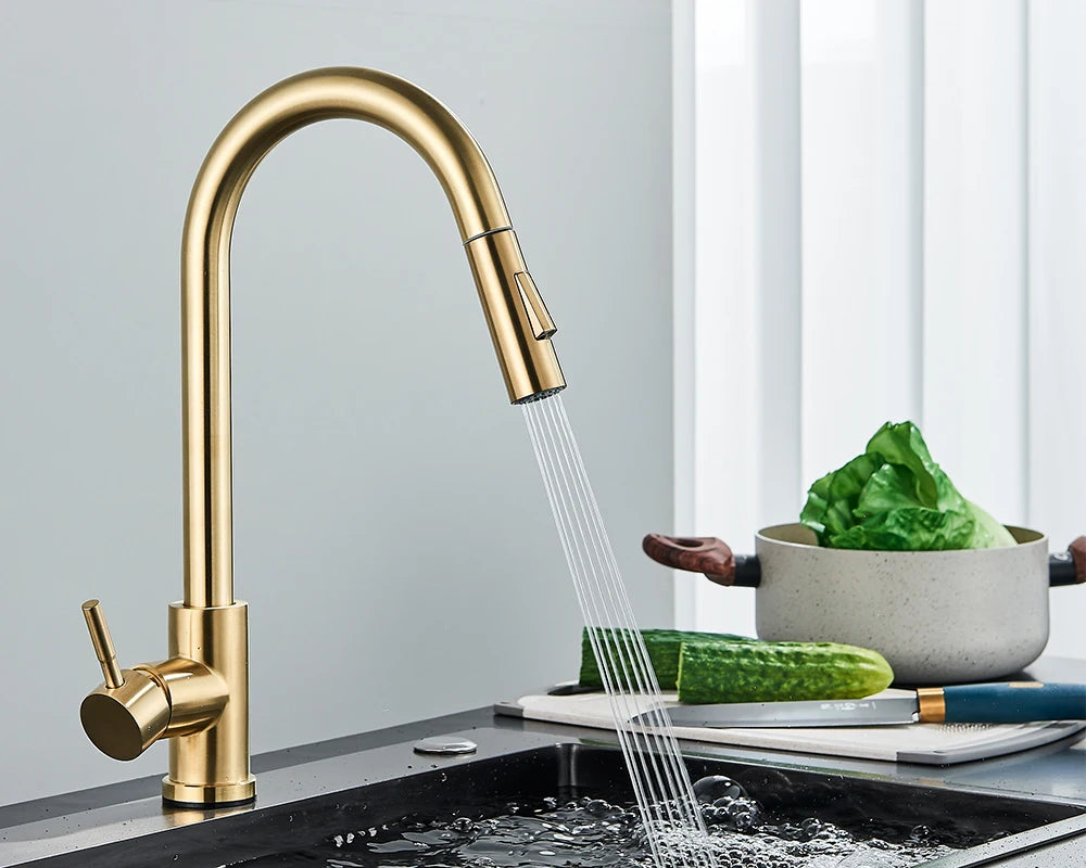 Brushed Gold Kitchen Faucet