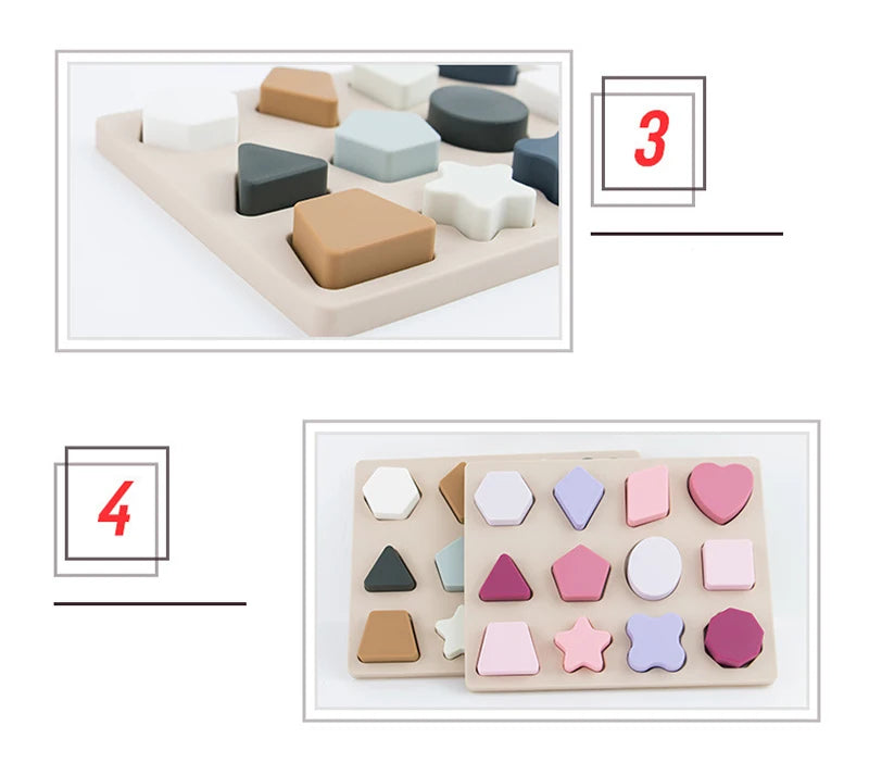 Montessori Silicone Puzzles Geometric Shape