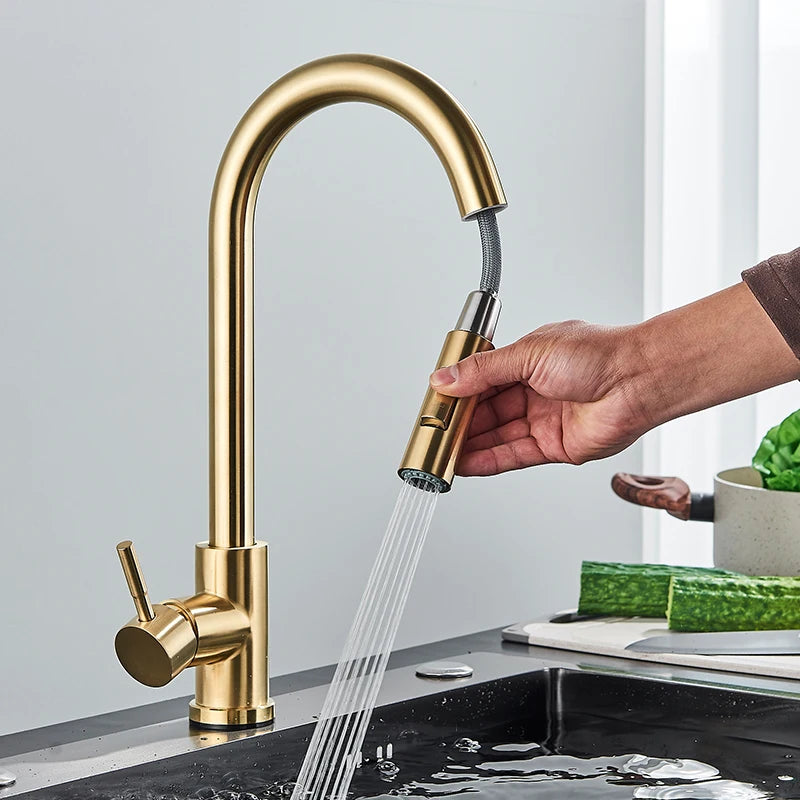 Brushed Gold Kitchen Faucet