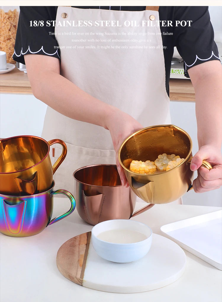 1000ML Soup Filter Stainless Steel Bowl