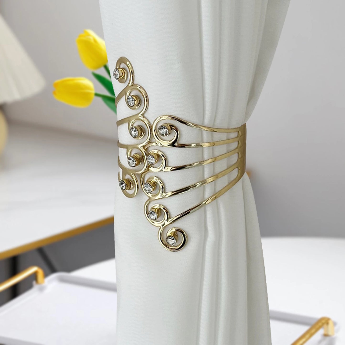 2pcs Luxury Metal Gold/Silver  Curtain Tiebacks