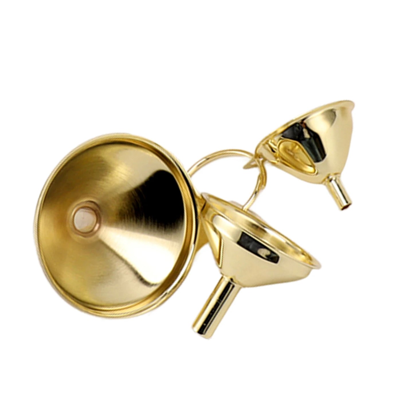 3Pcs/set Gold Stainless Steel Funnel for Filling Small Bottles and Containers