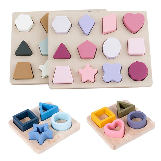Montessori Silicone Puzzles Geometric Shape