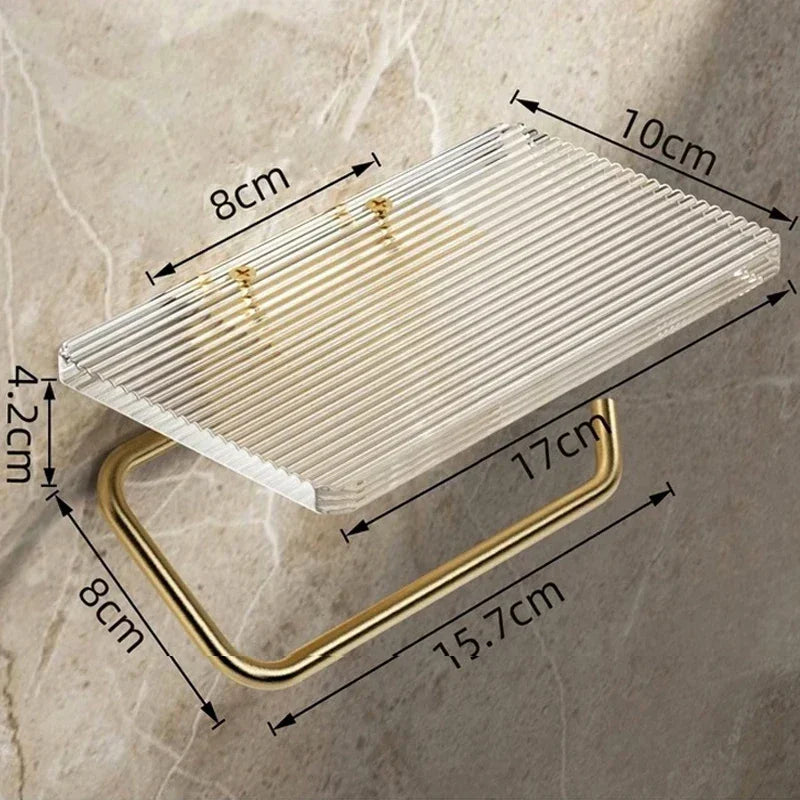Luxury Gold Toilet Paper Holder with Shelf