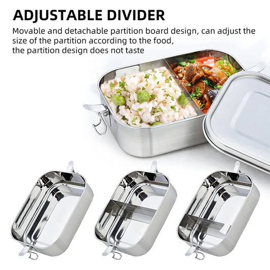 Stainless Steel Square Lunch Box 850ml
