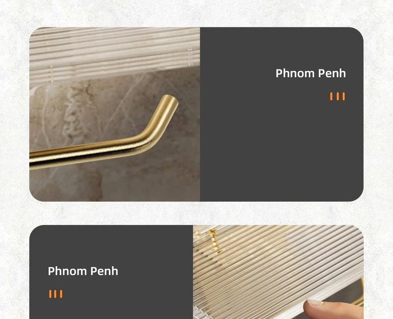 Luxury Gold Toilet Paper Holder with Shelf