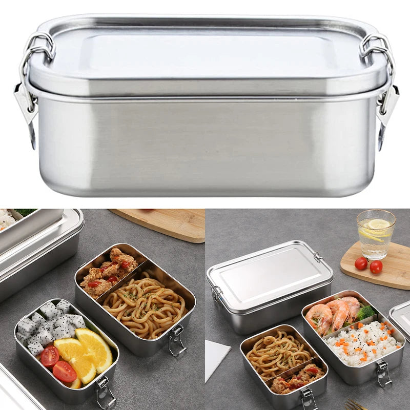 Stainless Steel Square Lunch Box 850ml