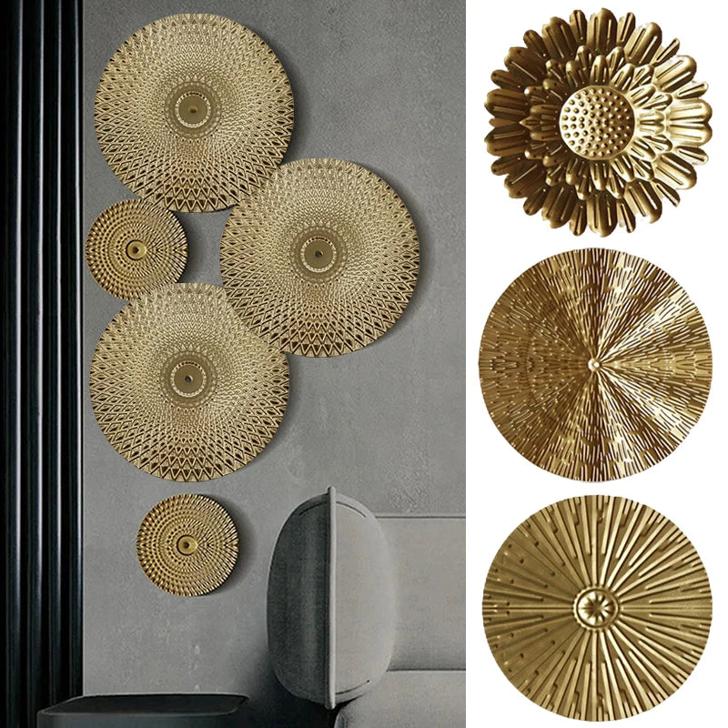 Nordic Iron Wrought Wall Hanging Decoration Luxury Gold