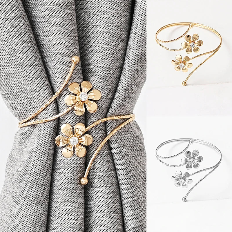 1PC Double flower curtain clip