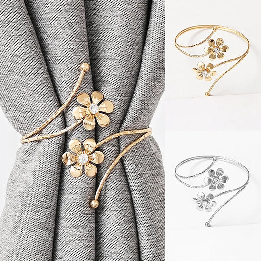 1PC Double flower curtain clip