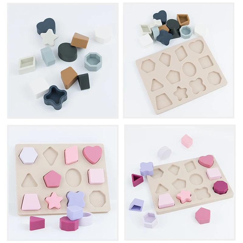 Montessori Silicone Puzzles Geometric Shape