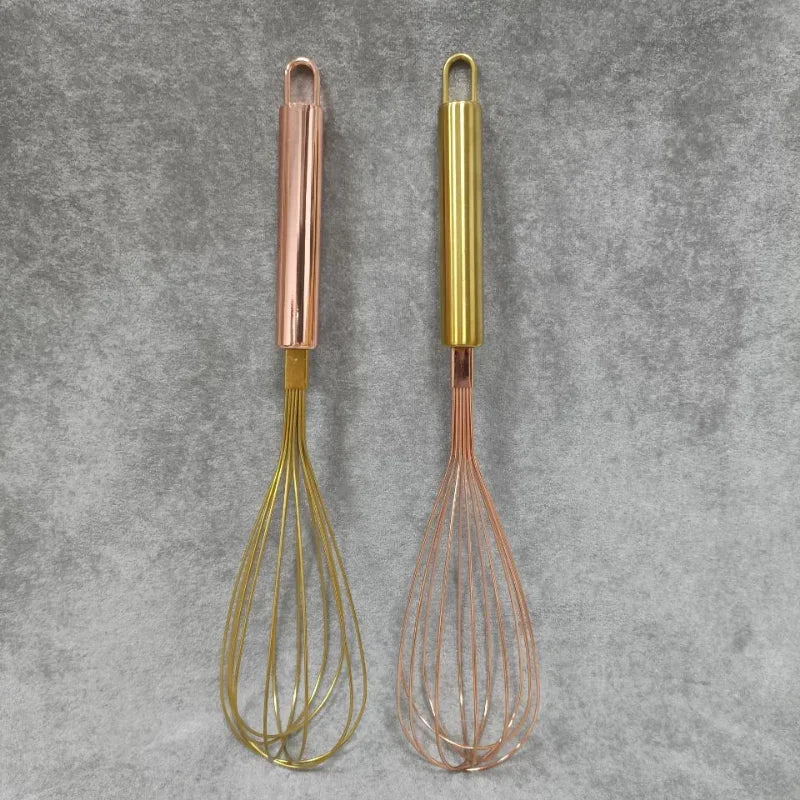 1Pcs Gold Stainless Steel Egg Beater