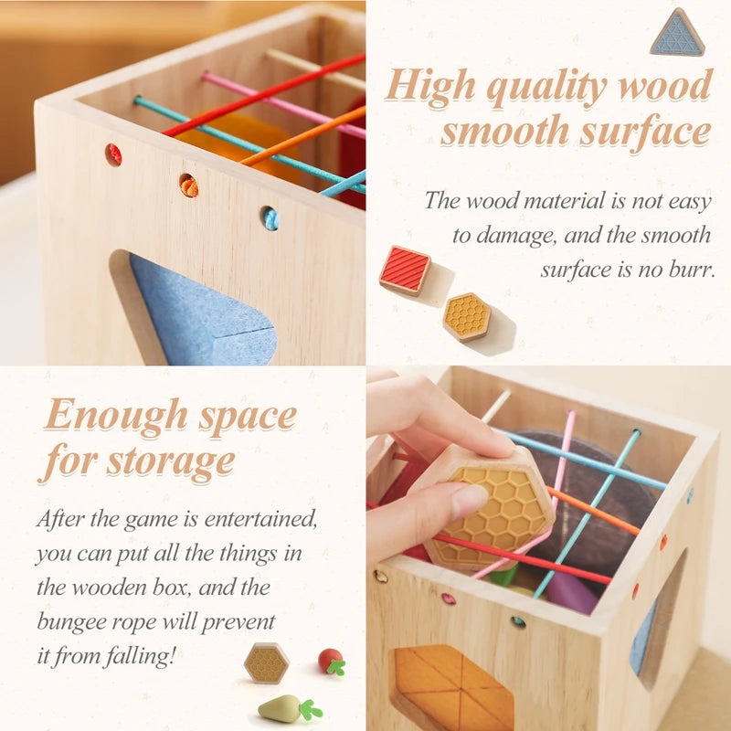 Baby Wooden Silicone Radish Theme Toy Box