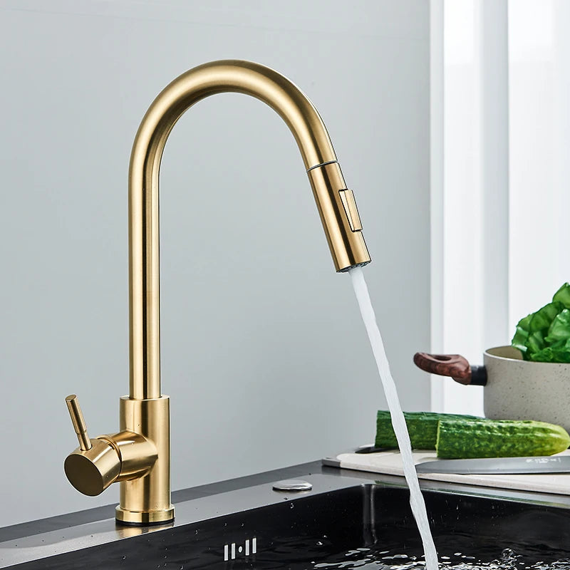 Brushed Gold Kitchen Faucet