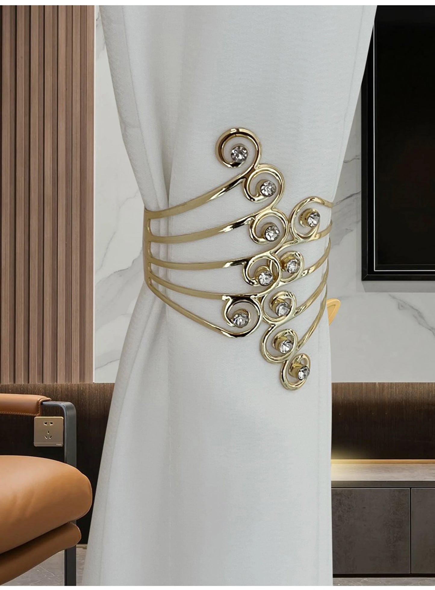 2pcs Luxury Metal Gold/Silver  Curtain Tiebacks