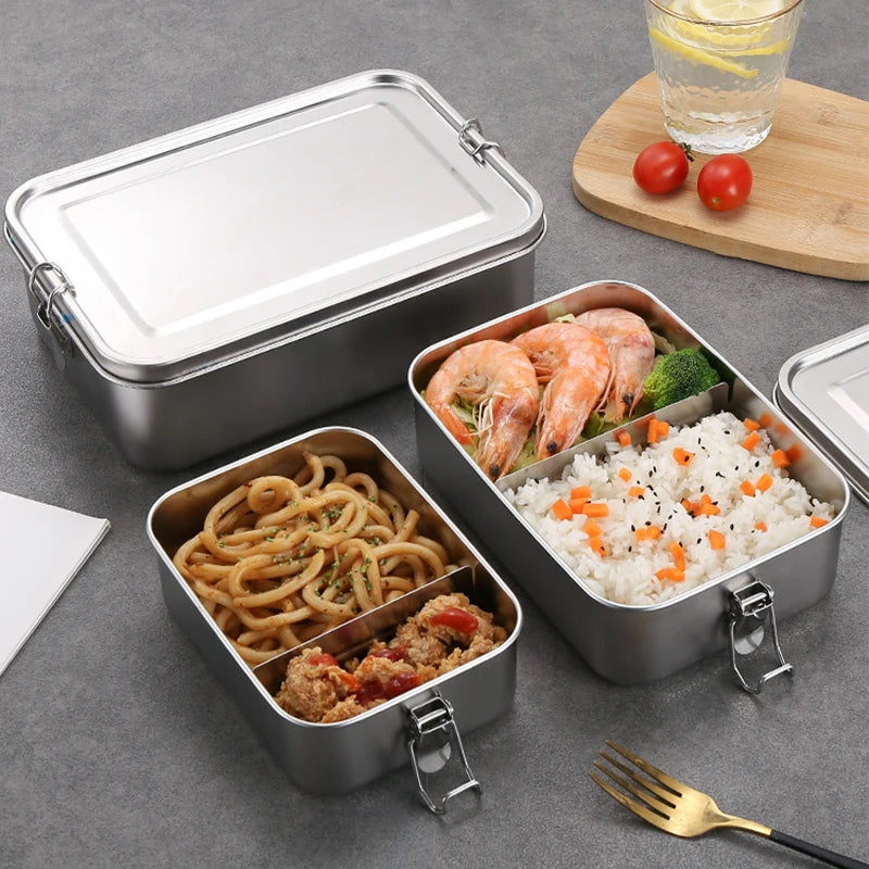 Stainless Steel Square Lunch Box 850ml