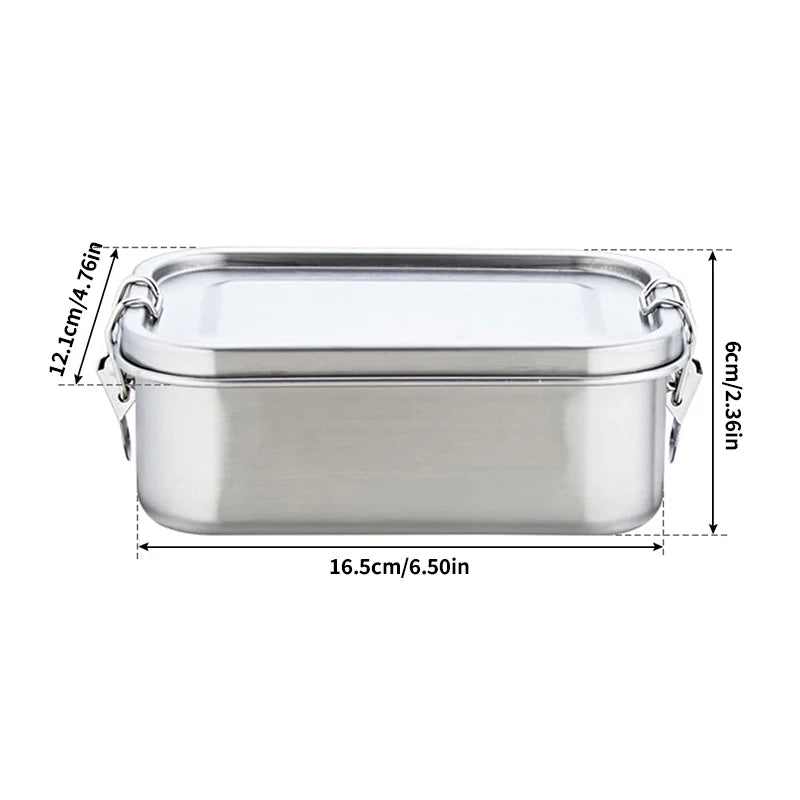 Stainless Steel Square Lunch Box 850ml