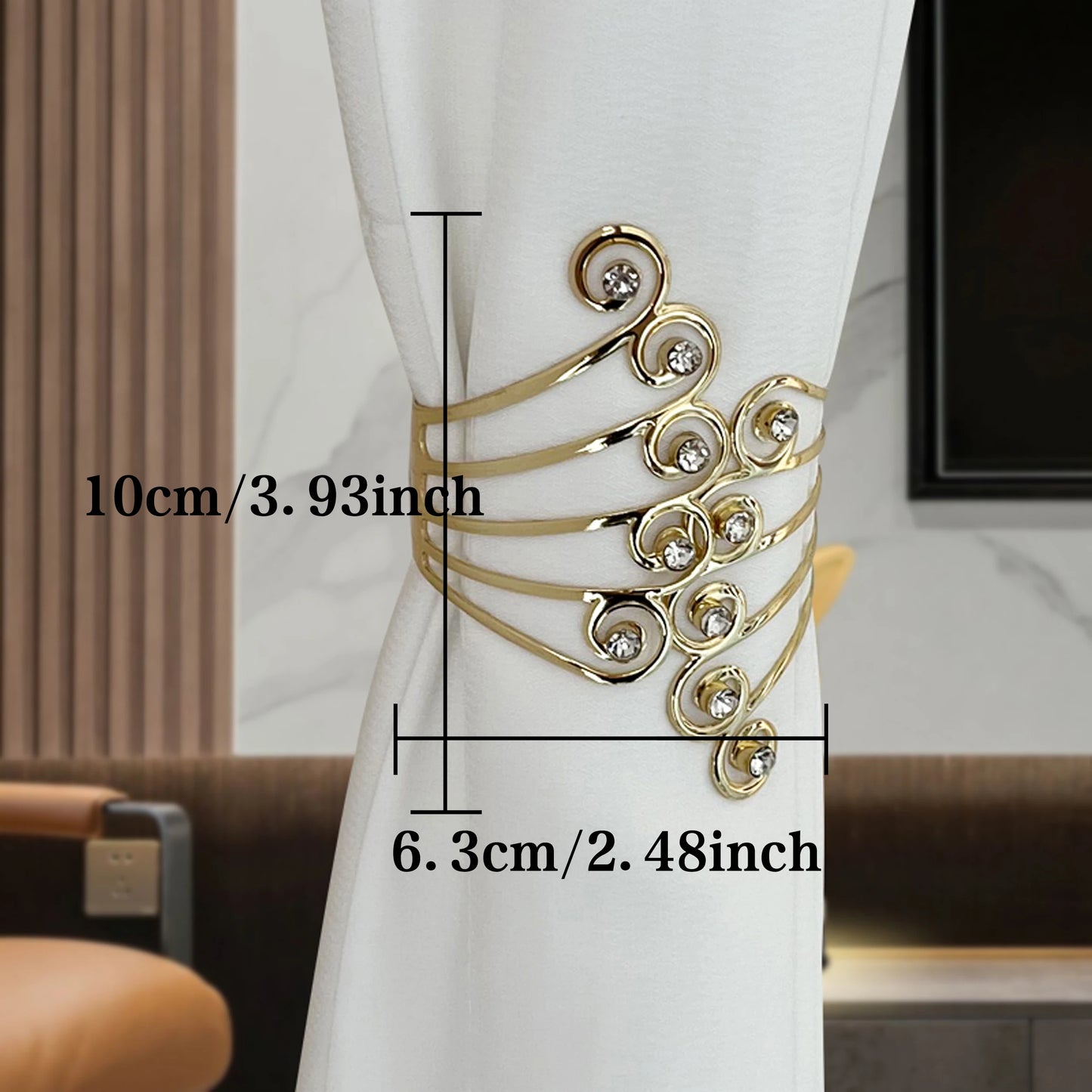 2pcs Luxury Metal Gold/Silver  Curtain Tiebacks